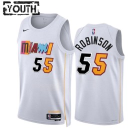 Barn Miami Heat Tröja Duncan Robinson 55 Nike 2022-23 City Edition Vit Swingman